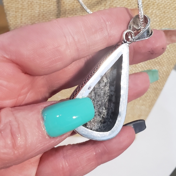 Eudialyte necklace, 925 silver eudialyte long pendant necklace - Picture 10 of 13